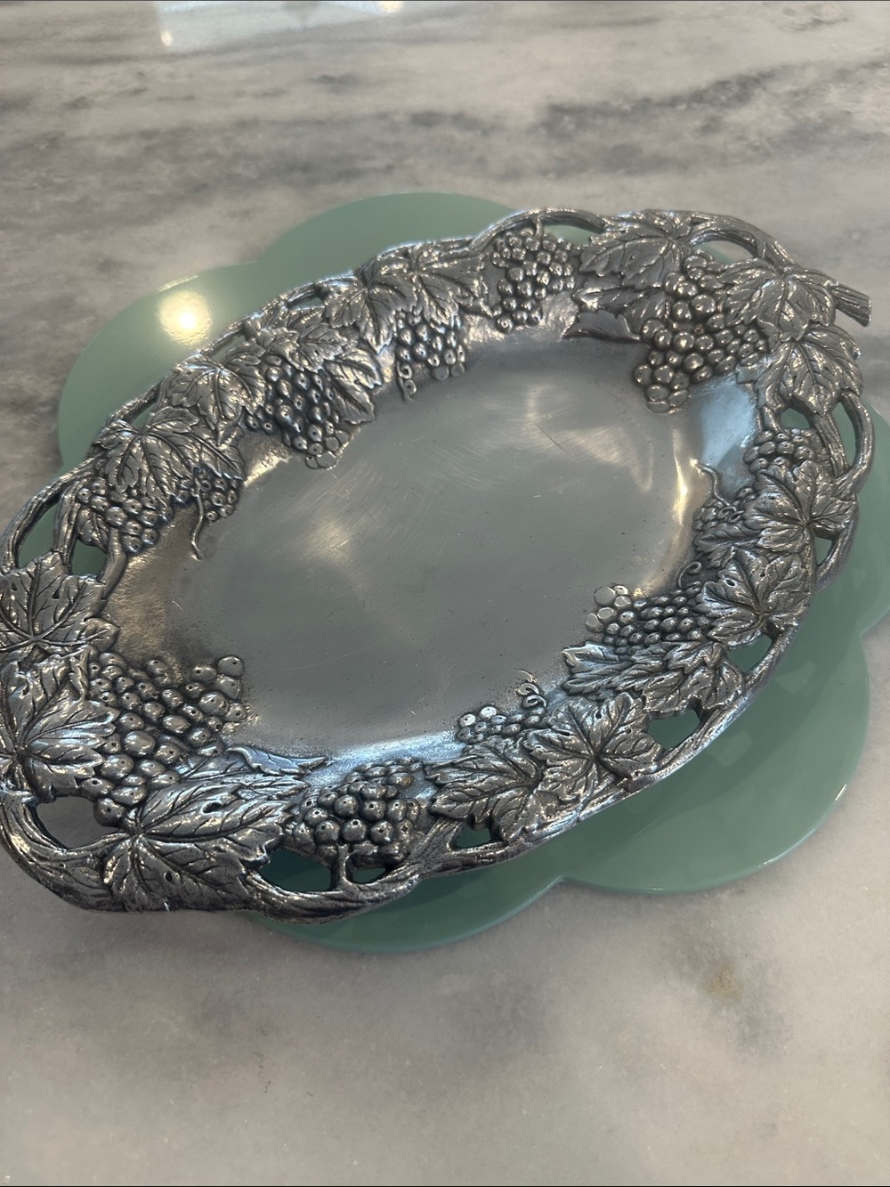 Silver Grapevine Decorative Serving Tray - Silver Arthur Court